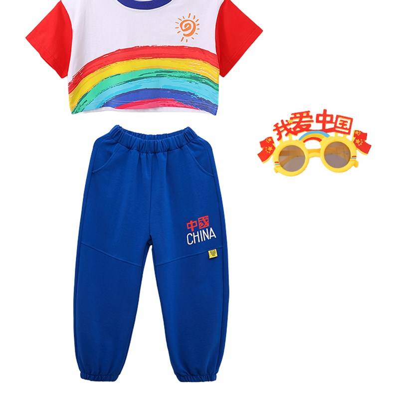 FEMALE 975 RAINBOW T+ BLUE 806 PANTS + CHINESE GLASSES